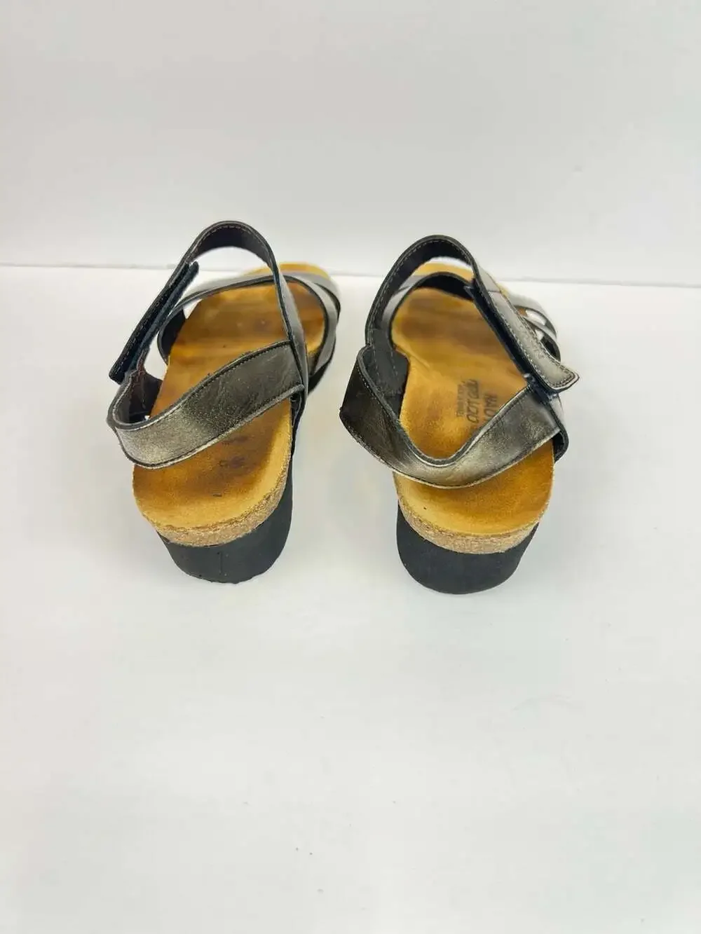 Naot Kayla Metallic Bronze Leather Wedge Sandals US 7 Euro 38